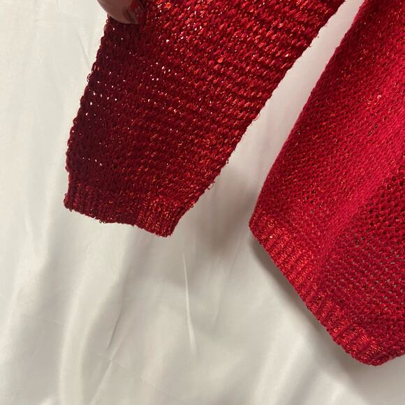 Cato Cardigan Sweater Red Sequin XL - Picture 4 of 10